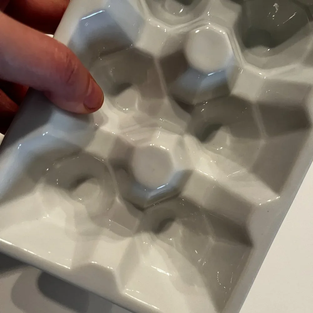 Hard Boiled Egg Porcelain Serving Tracys (Holds 12 Eggs) (h/x)‎